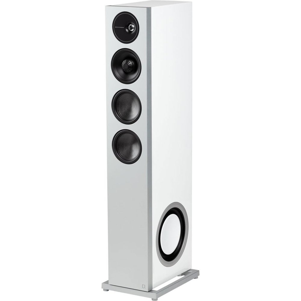 Definitive Technology D17 Demand Series Modern High-Performance 3-Way Tower Speaker (Right-Channel) - Single, White | Dual 10 Passive Bass Radiators