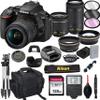Nikon D5600 DSLR Camera with 18-55mm VR and 70-300mm Lenses + 128GB Card, Tripod, Flash, and More (20pc Bundle) (Renewed) view 1