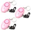 Othmro 3Pcs 120DB Personal Security Alarm Keychains Safe Sound Personal Alarms with LED Lights Emergency Safety Alarm Keychains for Women Men Children Elderly Bags Backpacks Suitcases Pink view 3