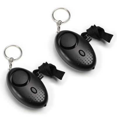 Othmro 2Pcs 120DB Personal Security Alarm Keychains Safe Sound Personal Alarms Emergency Safety Alarm Keychains with LED Lights for Women Men Children Elderly Bags Backpacks Suitcases Black