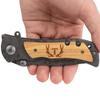 Fanfoobi Engraved Hunting Pocket Knife with Letter T(from Alphabet 26 A-Z) Boyfriend Gifts, Husband Birthday, Anniversary For Men view 1