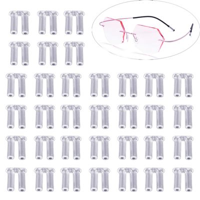 YouU 100 Pcs Clear Plastic Compression Sleeves for Rimless Glasses Fixing Accessories Tools(1.4/1.5/1.6 * 0.8 * 7.0mm) (1.6 * 0.8 * 7.0mm)