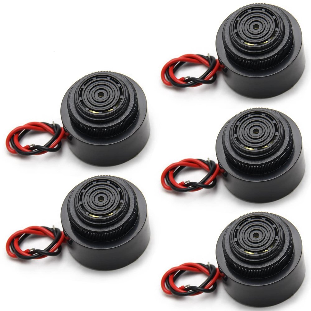 Fielect DC 12V 90dB Active Electronic Buzzer Alarm Sounder Intermittent Sound Beep Speaker 4.3x3.3cm 2Pcs