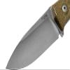Lion Steel M4 Fixed Blade Camping and Outdoor Knife, M390 Steel Hollow Grind Drop Point Blade, Green Canvas Handle, Includes Double Stitched Leather Sheath, Green Micarta view 2