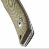 Lion Steel M4 Fixed Blade Camping and Outdoor Knife, M390 Steel Hollow Grind Drop Point Blade, Green Canvas Handle, Includes Double Stitched Leather Sheath, Green Micarta view 4
