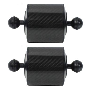 BGNING Carbon Fiber Float Arm Aquatic Dual Floating Ball Arm Extend Bracket Diving Buoyancy Arm D80MM for Underwater Camera Diving Tray (2pcs 5inch)