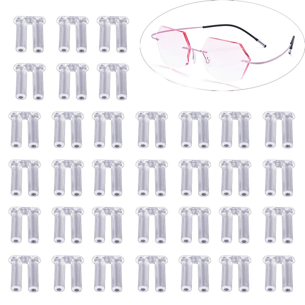 YouU 100 Pcs Clear Plastic Compression Sleeves for Rimless Glasses Fixing Accessories Tools(1.4/1.5/1.6 * 0.8 * 7.0mm) (1.4 * 0.8 * 7.0mm)