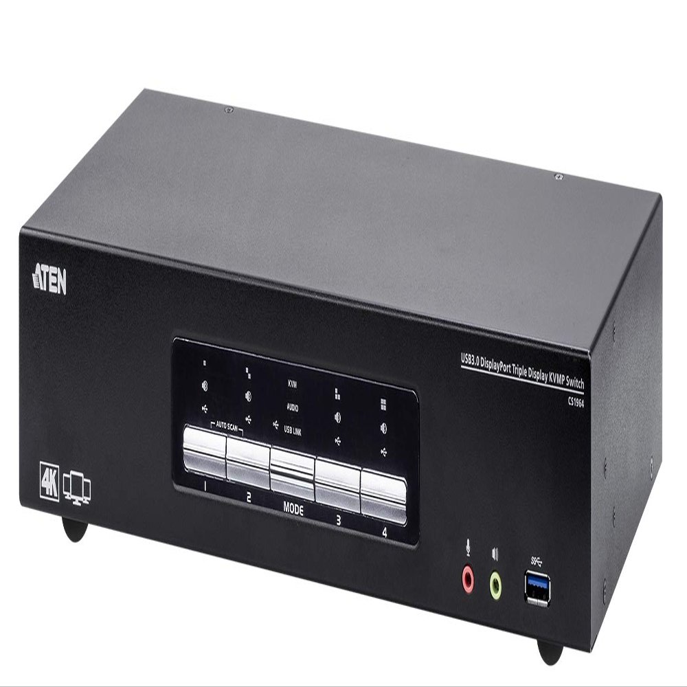 ATEN CS1964 4-Port USB3.0 DisplayPort, Black