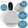SoundCover White 600D Marine Wake Tower Speaker Covers Small (H 7.9" W 7.9" D 8.3") Weather-Resistant Covers for Marine & ATV Speakers view 2