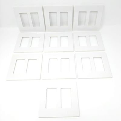 RiteAV - 2 Gang White Screwless Decorative Style Wallplate (10 Pack)