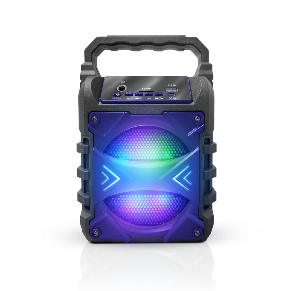Top Tech Audio Jet-4 400W Bluetooth Speaker, 4" Woofer, Louder Volume, Crystal Clear Stereo, Rich Bass, 100ft Wireless Range, Mic Input, Portable Speaker Blue