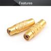 Othmro 2Pcs Push-in Straight RF Coax Connector Adapter Gold RCA Female to RCA Female zinc Alloy Gold-Plated view 3