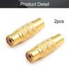 Othmro 2Pcs Push-in Straight RF Coax Connector Adapter Gold RCA Female to RCA Female zinc Alloy Gold-Plated view 4