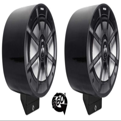 (2) Kicker PS69 6x9 360 Swivel Black Aluminum Surface Mount Boat Speakers