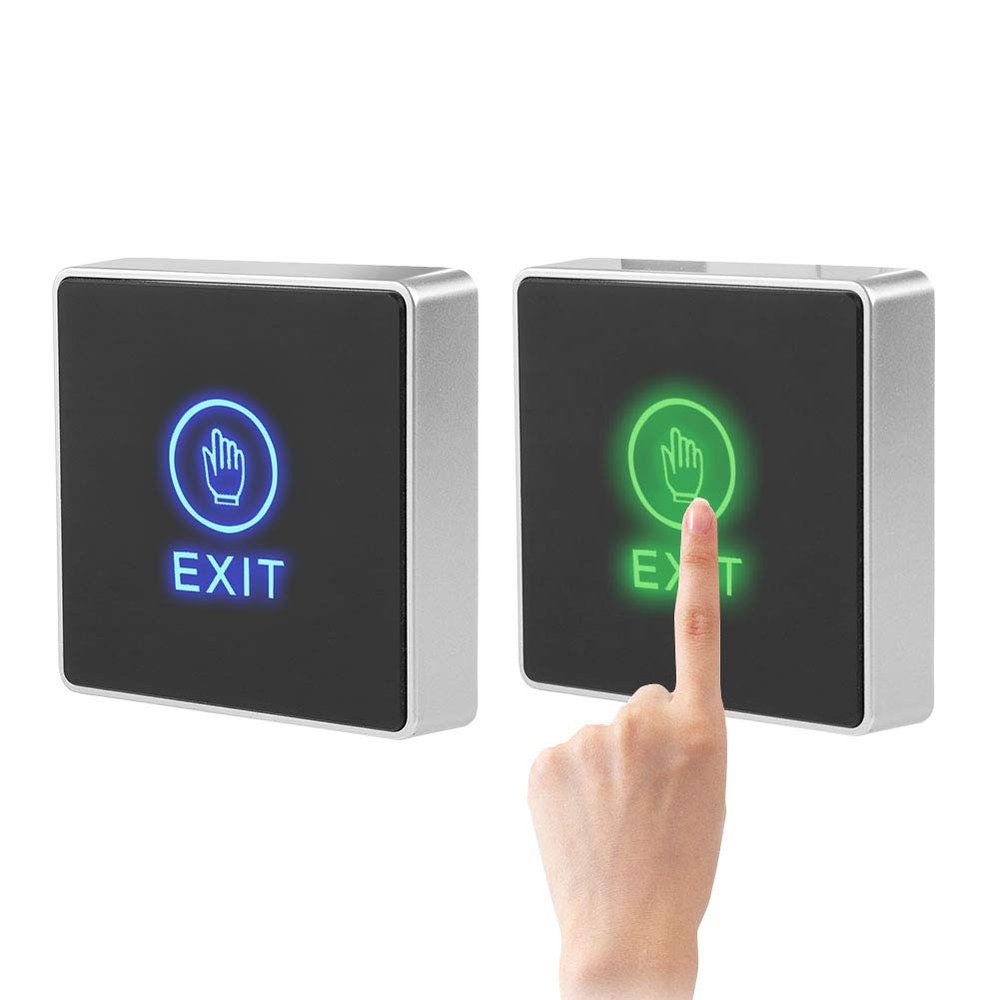 Push to Exit Switch, Door Touch Exit Release Unlock Button Switch with Panel LED Light for Door Access Control System