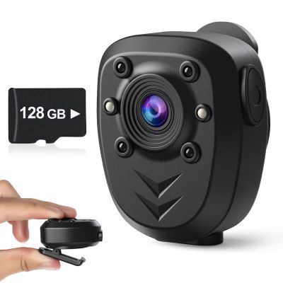 KSADBOSSBO Body Camera with 1080P Recording Spy Hidden Wireless Cam Built-in 64GB Card 1080P Police Recorder Security Cam with Night Vision Dash Cam for Home/Outdoor/Law Enforcement/Cop Guard (64G)
