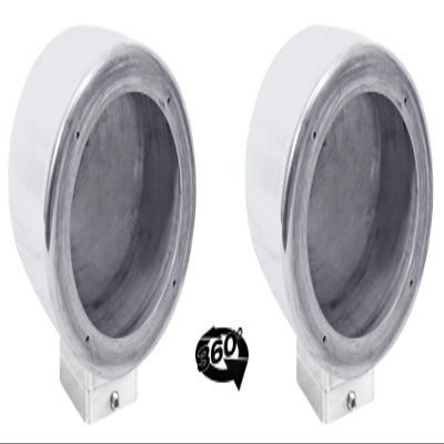 Rockville MAC525S Bundle: Pair 5.25 in Speaker Pod Enclosures, Pair MAC360C 360 Degree Swivel Surface Mount Kits, Polished Chrome, 2-Items