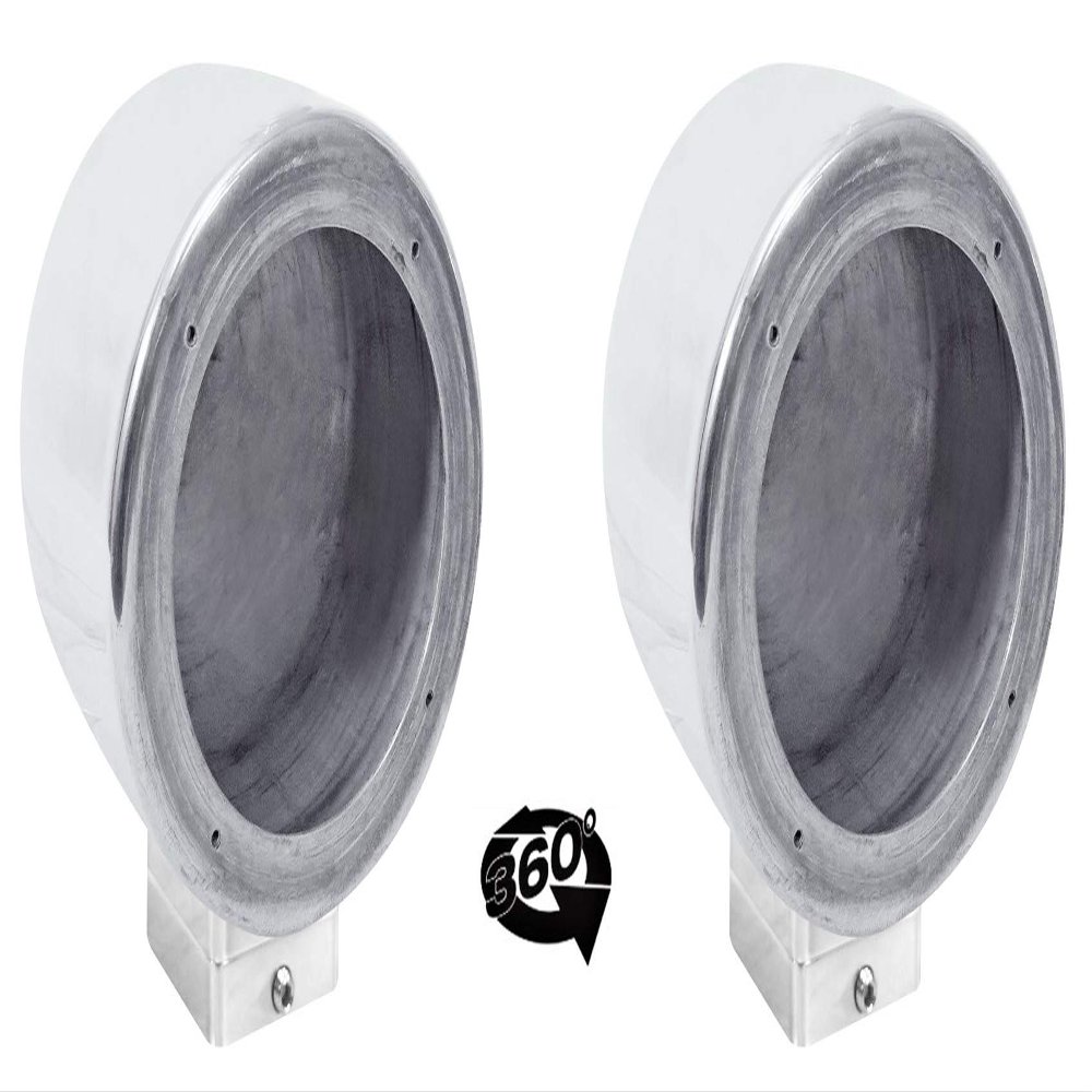 Rockville MAC525S Bundle: Pair 5.25 in Speaker Pod Enclosures, Pair MAC360C 360 Degree Swivel Surface Mount Kits, Polished Chrome, 2-Items