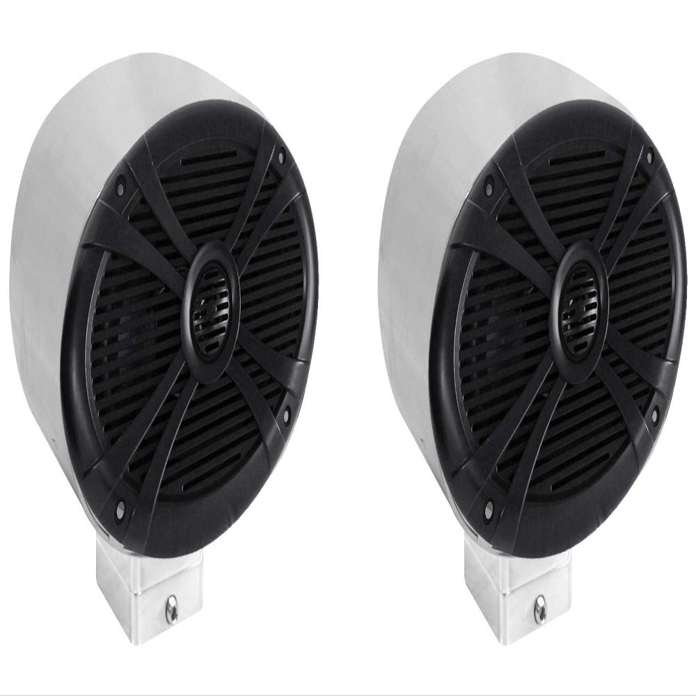 Rockville (2) 6x9 1000w 360 Degree Swivel Chrome Surface Mount Boat Speakers