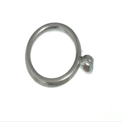24 x CURTAIN ROD RINGS FIXED EYELET CHROME ID 25mm FITS POLE TO 20mm DIA.