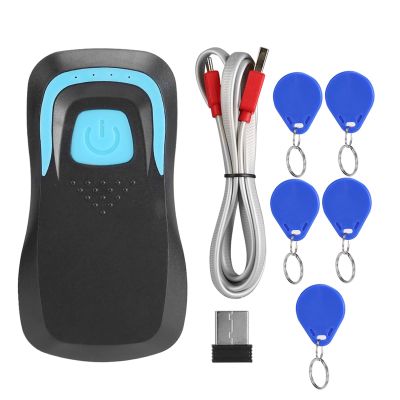 Handheld Card Reader, Bluetooth RFID ID/IC Card Reader Wireless Code Scanner 13.56M/125Khz Frequency RFID Reader with 5 Cards(#1)