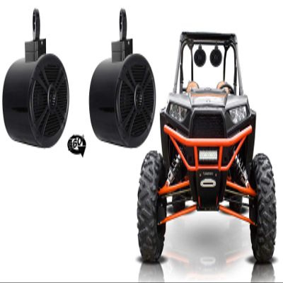 Rockville RMSTS69B Bundle: (2) 6x9 in 1000W 2-Way Waterproof Marine Speakers, (2) MAC69B Aluminum Pod Enclosures, (2) MAC360B 360-Degree Swivel Surface Mount Clamps for RZR/ATV/UTV 6-Items