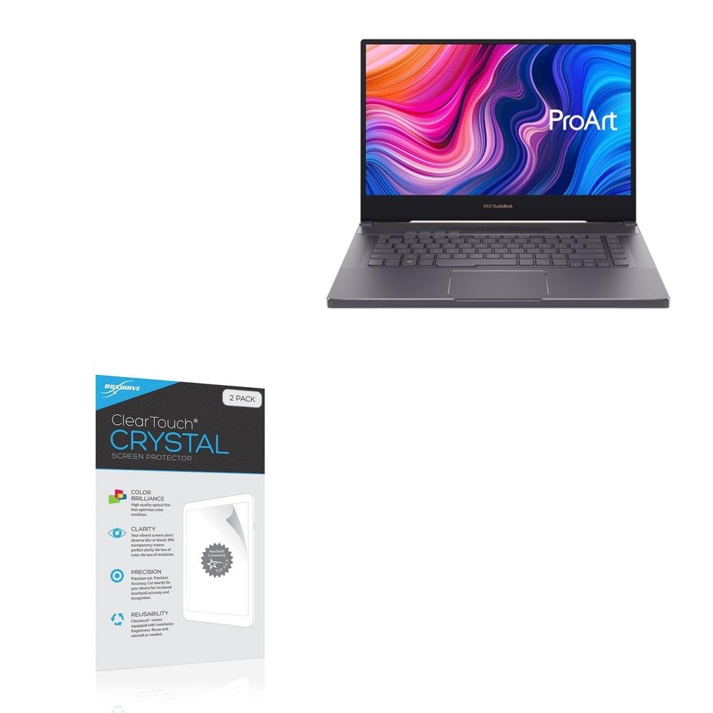 BoxWave Screen Protector Compatible with ASUS StudioBook 15 (H500) - ClearTouch Crystal (2-Pack), HD Film Skin - Shields from Scratches