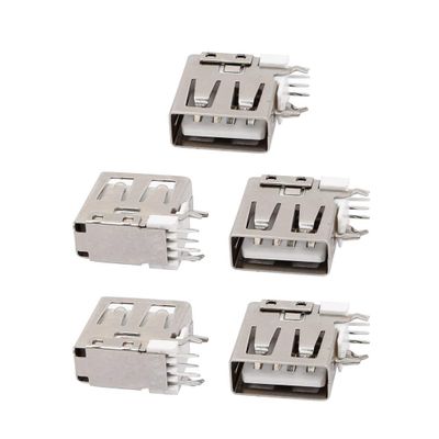Fielect 15Pcs USB-A Female Socket Jack Connector 4 Pin Back Insert Patch 7.8mm PCB Connector, Repair Replacement Adapter
