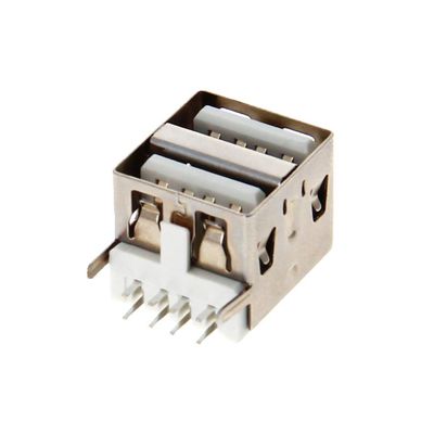 Fielect 5Pcs USB-A Female Socket Jack Connector 8 Pin Double Layer 90 Degree No-Edge PCB Connector, Repair Replacement Adapter