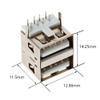 Fielect 5Pcs USB-A Female Socket Jack Connector 8 Pin Double Layer 90 Degree No-Edge PCB Connector, Repair Replacement Adapter view 2