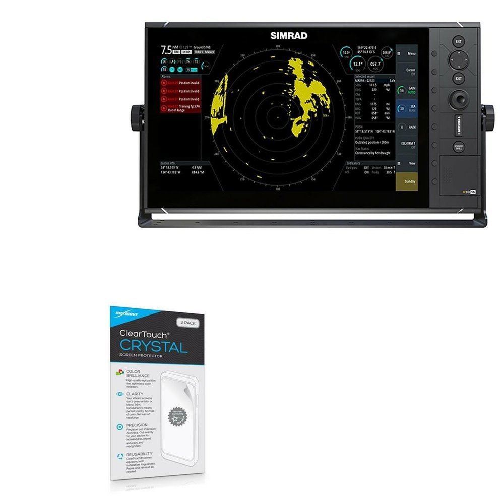 BoxWave Screen Protector Compatible with Simrad R3016 - ClearTouch Crystal (2-Pack), HD Film Skin - Shields from Scratches