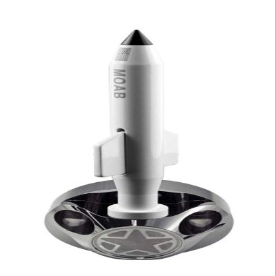 VMS RACING Combo WHITE MOAB ANTENNA & CHROME ANODIZED HOUSING COVER BASE in Billet Aluminum Short Compatible with Jeep Wrangler JK JKU JL JT