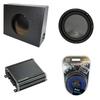 Harmony Audio Universal Regular Standard Cab Truck Bundle R124 Single 12" Rhino Coated Sub Box & CXA400.1 view 1