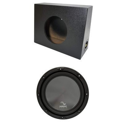 Harmony Audio Universal Regular Standard Cab Truck-R124 Single 12" Rhino Coated Sub Box Enclosure