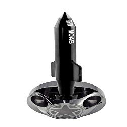 VMS RACING Combo BLACK MOAB ANTENNA & CHROME ANODIZED HOUSING COVER BASE in Billet Aluminum Short Compatible with Jeep Wrangler JK JKU JL JT