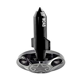 VMS RACING Combo BLACK MOAB ANTENNA & CHROME ANODIZED HOUSING COVER BASE in Billet Aluminum Short Compatible with Jeep Wrangler JK JKU JL JT