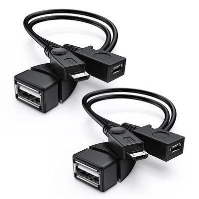 ANDTOBO 2-in-1 Micro USB (OTG Cable with Power) Adapter Replacement for Fire Stick 4K /Host Devices/PlayStation Classic etc- 2 Pack