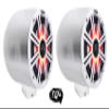 (2) Kicker KM65 6.5" LED 360 Degree Swivel Chrome Surface Mount Boat Speakers view 1