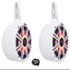 (2) Kicker KM65 6.5" LED 360 Swivel White Aluminum Wakeboard Tower Speakers view 1
