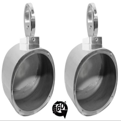 Rockville (2) MAC69S 6x9 360 Degree Swivel Chrome Wakeboard Tower Speaker Pods
