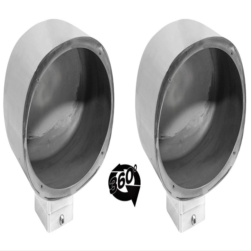 Rockville (2) MAC69S 6x9 360 Degree Swivel Chrome Surface Mount Speaker Pods