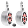Rockville RKL65MBW Bundle: (2) 6.5-in 700W Marine Boat Speakers with LED and Black/White Grilles, (2) MAC65S Polished Silver Aluminum Tower Enclosures, (2) MAC360C 360 Swivel Mount Clamps, 6-Items view 1