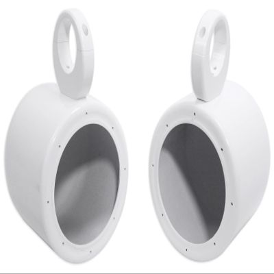 Rockville 2 MAC65W 6.5" 360 Swivel White Aluminum Surface Mount Speaker Pods