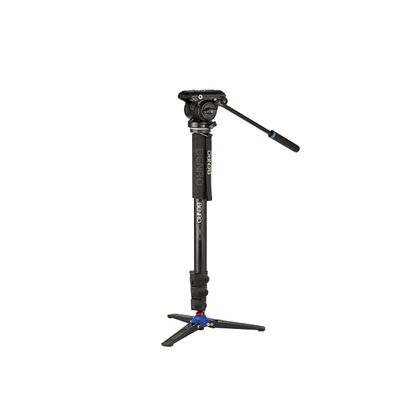 Benro A48FD Aluminum Video Monopod with S4PRO Fluid Head 3-Leg Base, Smooth Pan/Tilt Motion, Sliding Quick-Release Plate & Travel-Friendly Support for Video Creators (A48FDS4PRO)
