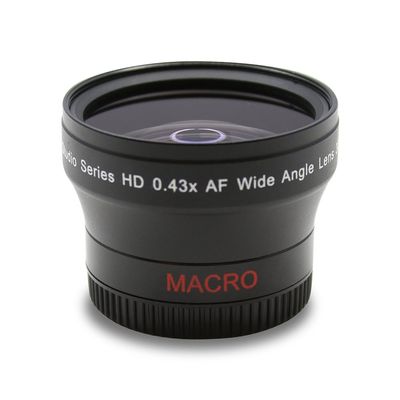 0.43x Wide Angle Anti-Reflection with Macro Lens for High Definition Video Recording Attaches to Any Canon Nikon Panasonic Sony DSLR Camcorder Lens (37mm)