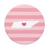 Tennessee Heart - Cute Blush Pink Stripe Home State Map PopSockets PopGrip: Swappable Grip for Phones & Tablets view 3