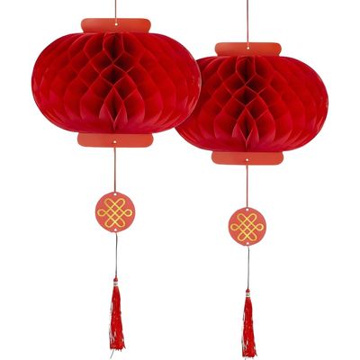 CNY Hanging Lanterns Party Decor, 2 Pieces