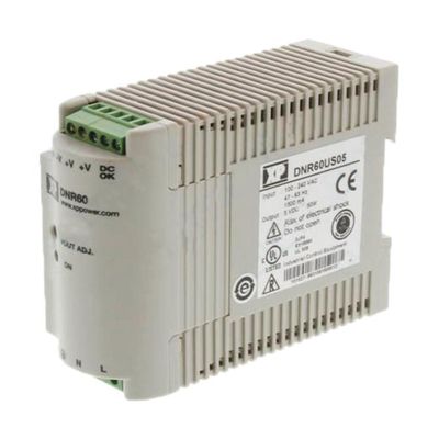 XP POWER DNR60US05 Power Supply; AC-DC; 5V 10A; 85-264VAC in; Enclosed; 50W; DIN Rail;Adj Vout