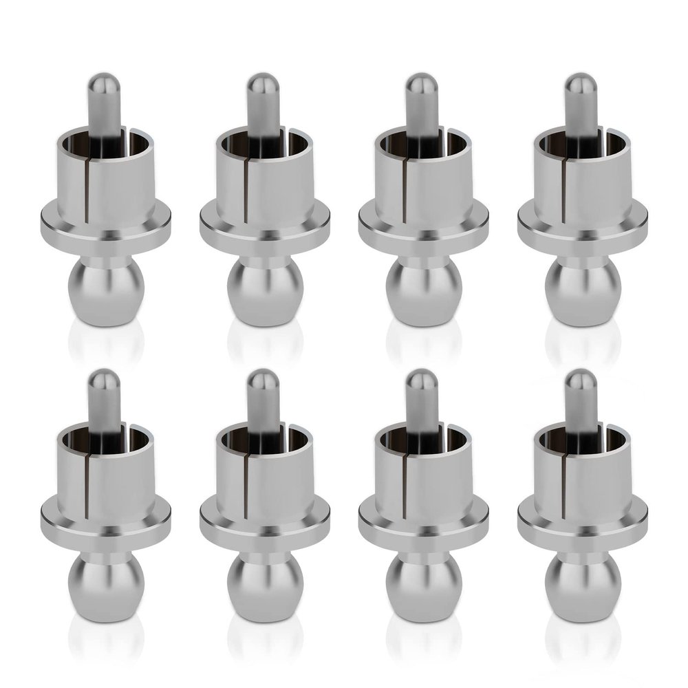 Monosaudio RCA Dust Caps 8Pcs RCA Shorting Plugs Audio RCA Male Plugs Shileding Caps Detachable Center Pin Noise Stopper Dust Proof Protectors for Audio,Speakers,Subwoofers,Amplifier(Rhodium Plated)