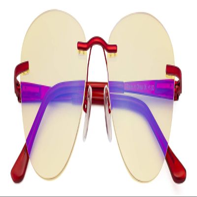 CessBlu Ladies Cat-eye Blue Light Blocking Glasses Anti Glare UV Rimless Computer Eyeglasses for Women Reading Screen (Red)+3.0